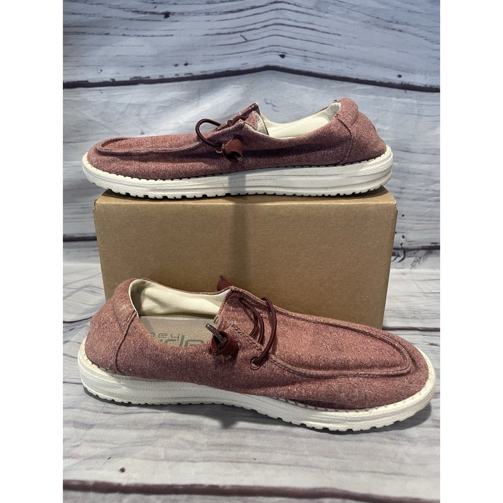 Hey Dude Wendy Burgundy Shoes Sneakers Women's Size 9